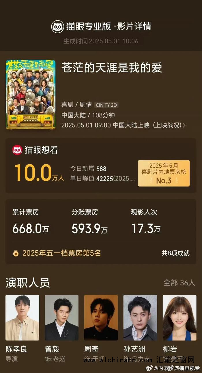 肖战包场支持《苍茫爱》