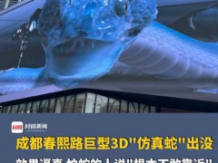成都春熙路巨型3D蛇太逼真引争议 究竟发生了什么？
