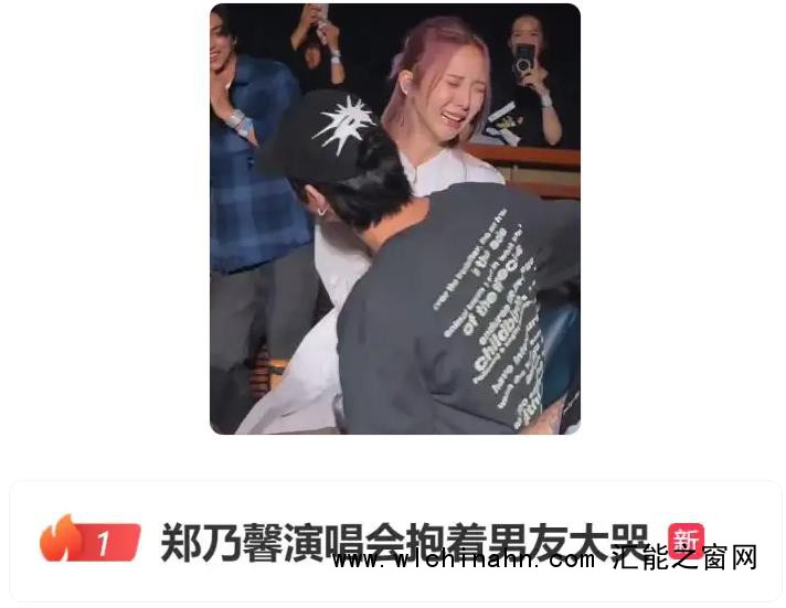 郑乃馨演唱会抱着男友大哭