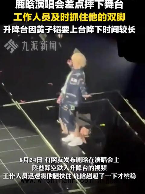 鹿晗演唱会差点摔下升降台