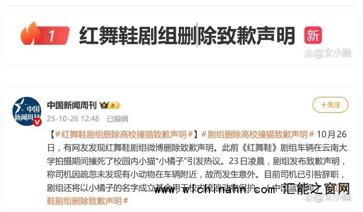 红舞鞋剧组被曝删除致歉声明